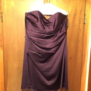 Sweetheart neckline plum strapless dress